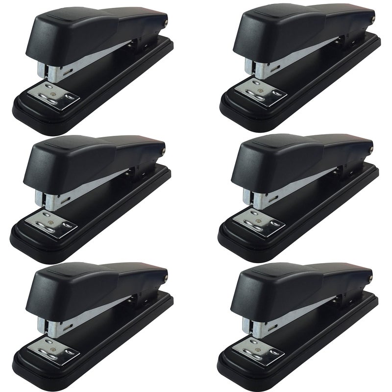 Clipco Stapler with 2000 Staples Full Desk Size Black (Pack of 6) - Image 1